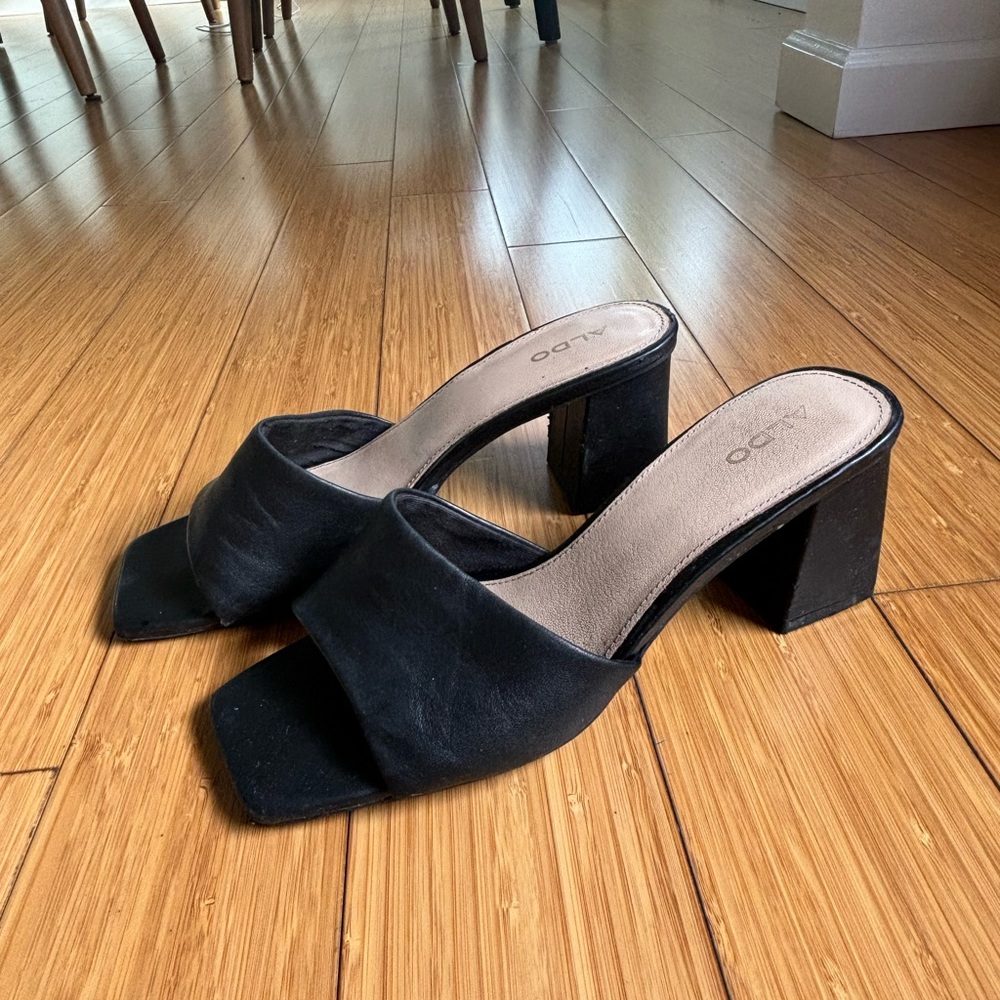 Aldo Black Slip-On Heel